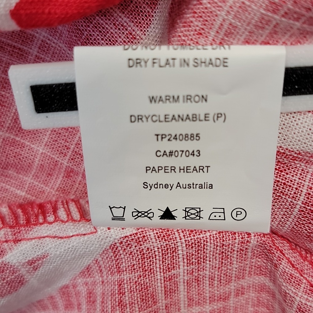 NEW Paper Heart Anthropologie Linen Strappy Maxi Dress M Fuego Red Beachy Resort - Picture 15 of 15
